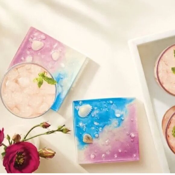 2 Count Shell Resin Coasters Craft Kit - Picture 2 of 5